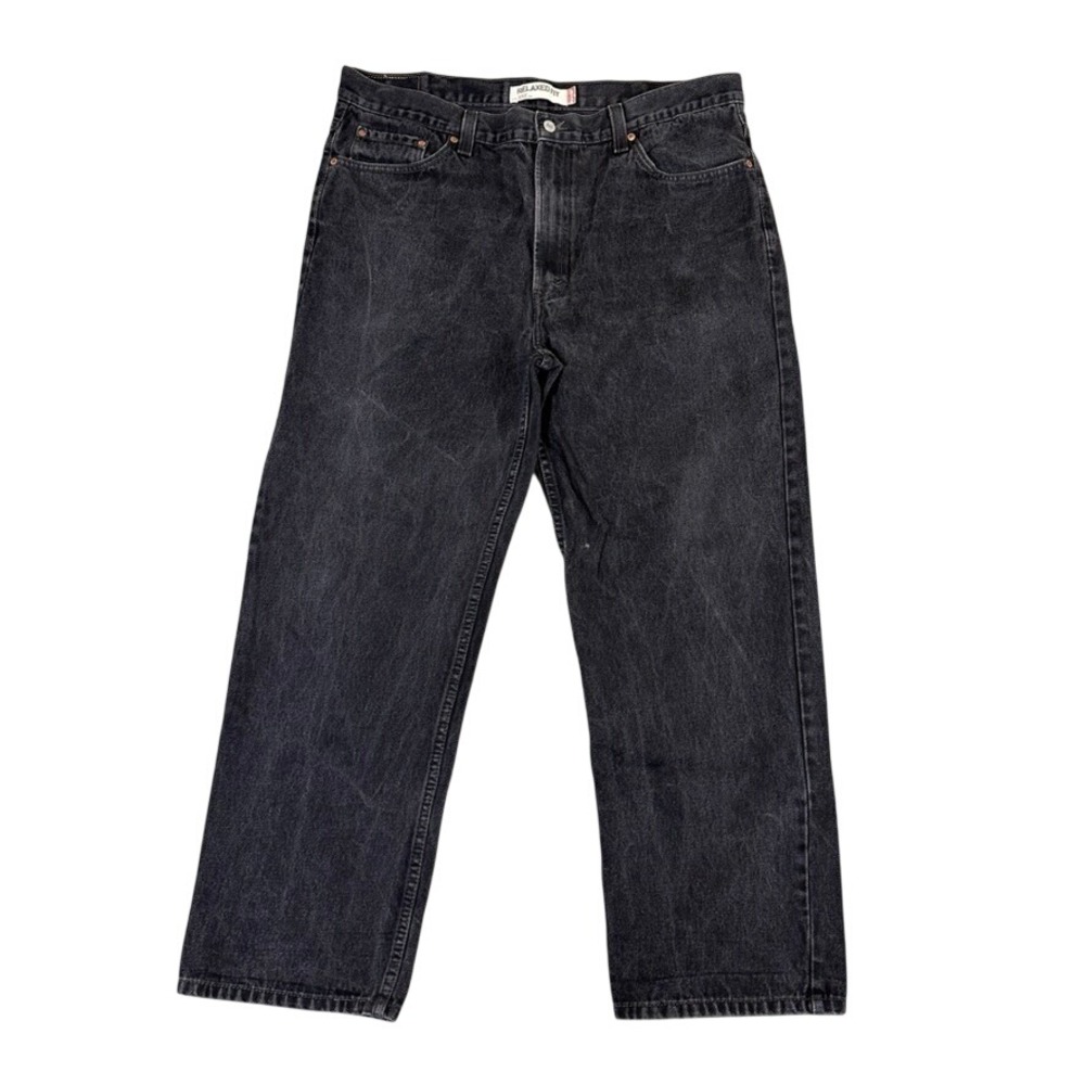 Levis 550 Relaxed Fit Black Denim Jeans Mens 39x30 Tapered Leg 550-0260